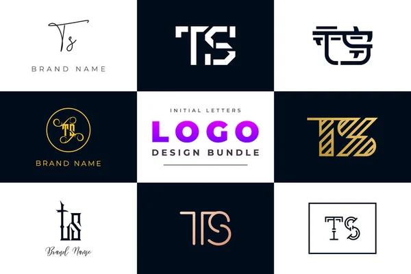 stock vector Initial letters TS Logo Design Bundle