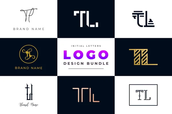 stock vector Initial letters TL Logo Design Bundle