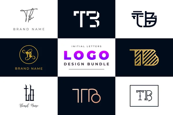 stock vector Initial letters TB Logo Design Bundle