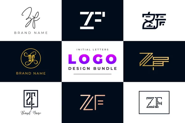 Letras Iniciales Logo Design Bundle Ilustración de stock