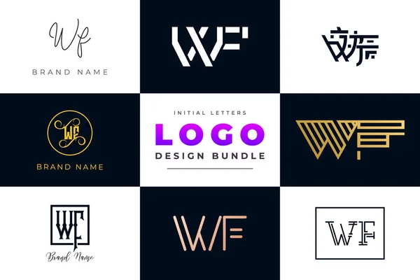 Letras Iniciales Logo Design Bundle Vector De Stock