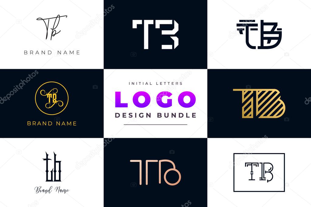 Initial letters TB Logo Design Bundle