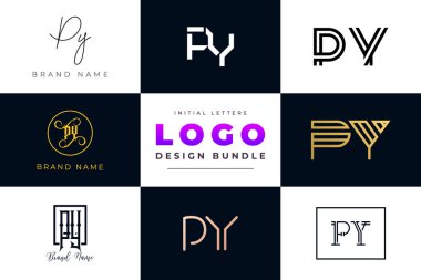 İlk harfler PY Logo Tasarım Paketi