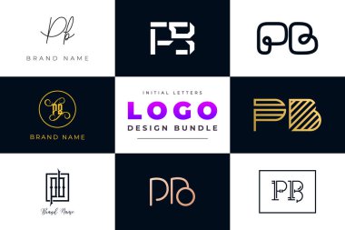 İlk harfler PB Logo Tasarım Paketi