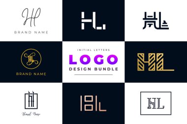 İlk harfler HL Logo Tasarım Paketi