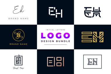 Başlangıç harfleri EH Logo Tasarım Paketi