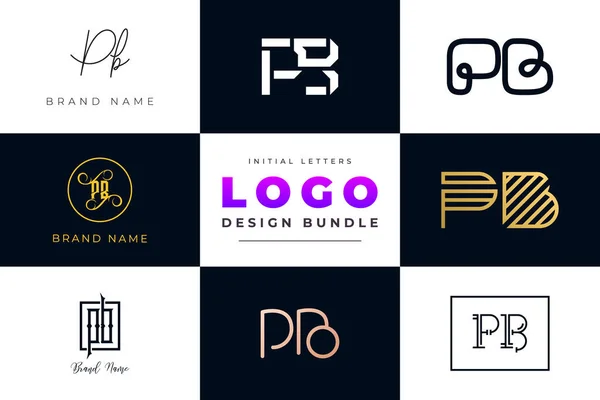Начальные Буквы Logo Design Bundle — стоковый вектор