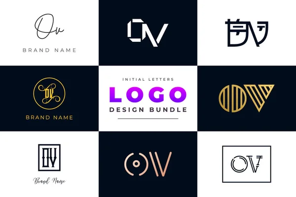 Initial Letters Logo Design Bundle — Stock Vector