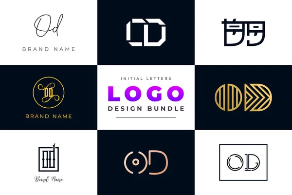 stock vector Initial letters OD Logo Design Bundle