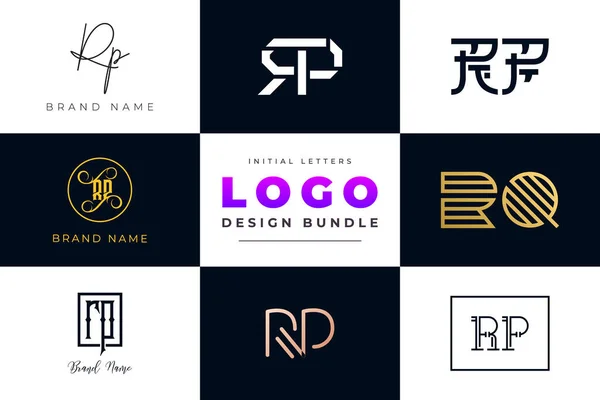 Letras Iniciales Logo Design Bundle Vectores de stock libres de derechos