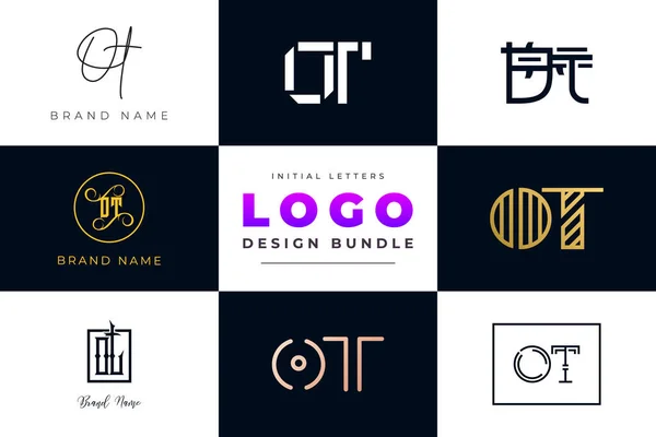 Letras Iniciales Logo Design Bundle Ilustración De Stock