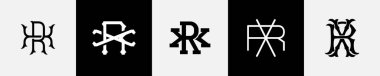 İlk harfler RX Monogram Logo Tasarım Paketi