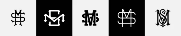 首字母Sm字母组合标志设计束 — 图库矢量图片