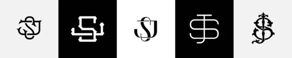 Первоначальные Буквы Monogram Logo Design Bundle — стоковый вектор