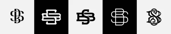 Beginletters Monogram Logo Design Bundel — Stockvector