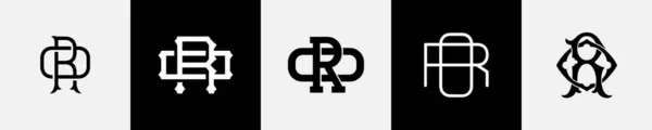 Początkowe Litery Monogram Logo Design Bundle — Wektor stockowy