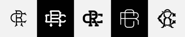 Cartas Iniciais Monogram Logo Design Bundle — Vetor de Stock