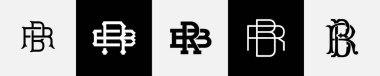 İlk harfler RB Monogram Logo Tasarım Paketi