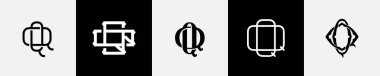 İlk harfler QQ Monogram Logo Tasarım Paketi