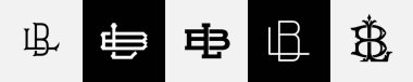 İlk harfler LB Monogram Logo Tasarım Paketi