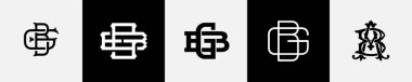 İlk harfler GB Monogram Logo Tasarım Paketi