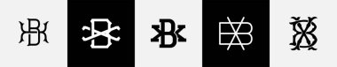 İlk harfler BX Monogram Logo Tasarım Paketi