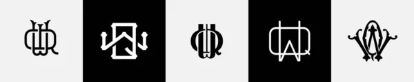 Počáteční Písmena Monogram Logo Design Balíček — Stockový vektor