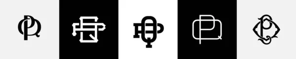 Başlangıç Harfleri Monogram Logo Tasarım Paketi — Stok Vektör
