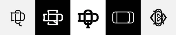 Başlangıç Harfleri Monogram Logo Tasarım Paketi — Stok Vektör