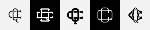 Початкові Літери Монограма Дизайн Логотипу Bundle — стоковий вектор