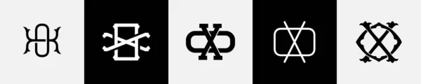 Letras Iniciales Buey Monograma Logotipo Diseño Paquete — Vector de stock