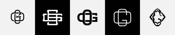 Startbokstaver Monogram Logo Design Bundle – stockvektor