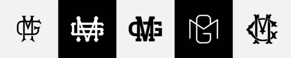Początkowe Litery Monogram Pakiet Logo Design — Wektor stockowy