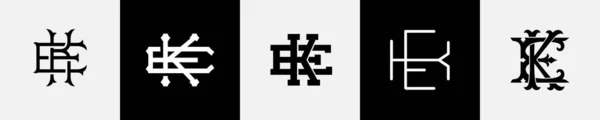 Mongram Logo Design Bundle — 스톡 벡터