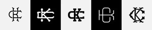 Początkowe Litery Monogram Logo Projekt Pakiet — Wektor stockowy