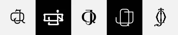 Начальные Буквы Monogram Logo Design Bundle — стоковый вектор