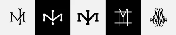 Początkowe Litery Monogram Logo Projekt Pakiet — Wektor stockowy