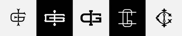 Początkowe Litery Monogram Pakiet Logo Design — Wektor stockowy