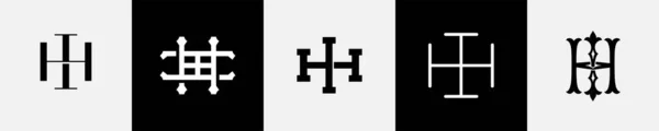 Ursprungliga Bokstäver Monogram Logo Design Bundle — Stock vektor