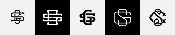 首字母Gs字母组合标志设计束 — 图库矢量图片