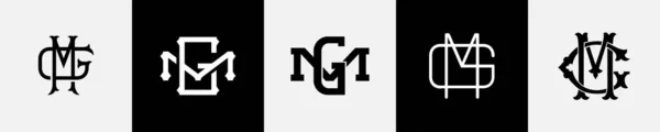 Перші Букви Monogram Logo Design Bundle — стоковий вектор