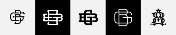 Kezdeti Betűk Monogram Logo Design Bundle — Stock Vector