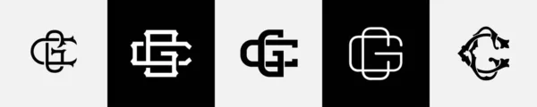 Początkowe Litery Monogram Logo Design Bundle — Wektor stockowy