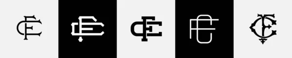 Eerste Letters Monogram Logo Design Bundel — Stockvector