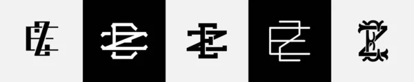 stock vector Initial letters EZ Monogram Logo Design Bundle