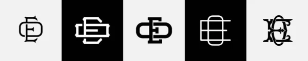 Eerste Letters Monogram Logo Design Bundel — Stockvector