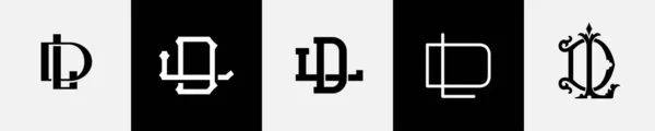 Letras Iniciais Monogram Logo Design Bundle — Vetor de Stock
