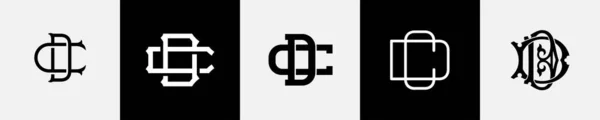 初期文字Dcモノグラムロゴデザインバンドル — ストックベクタ
