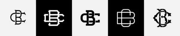 Kezdeti Betűk Monogram Logo Design Bundle — Stock Vector