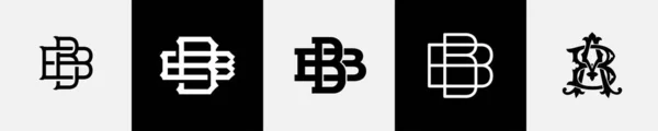 Letras Iniciales Monograma Logotipo Diseño Paquete — Vector de stock